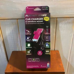 Car Charger And Universal mount. Great 1st time buyer gift